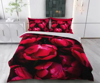 Set mbulesë jorgan XXL single, ngjyrë e kuqe dhe e zezë, L'Essentiel Linge de Maison, Pigane