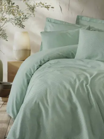 Set mbulesë për jorgan dopio Ranforce, ngjyrë sage, L'Essentiel Linge de Maison