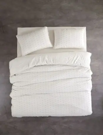Set mbulesë për jorgan single Ranforce, krem e zi, L'Essentiel Linge de Maison, Point v2