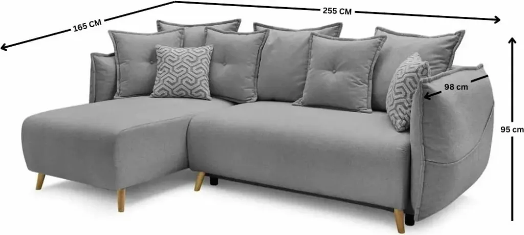Kënd-sofë krevati Atelier del Sofa, gri, Puffy - 8