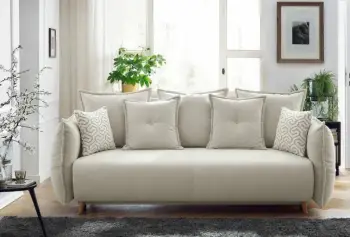 Divan-krevat treshe, ngjyrë krem, Puffy, Atelier del Sofa