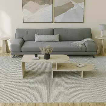 Set tavolinash kafeje Skye Decor, Puzzle, ngjyrë travertin