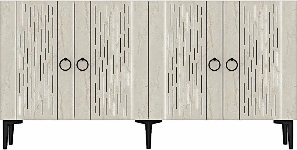 Konsol Skye Decor, Rain 150, e bardhë, travertin - 4