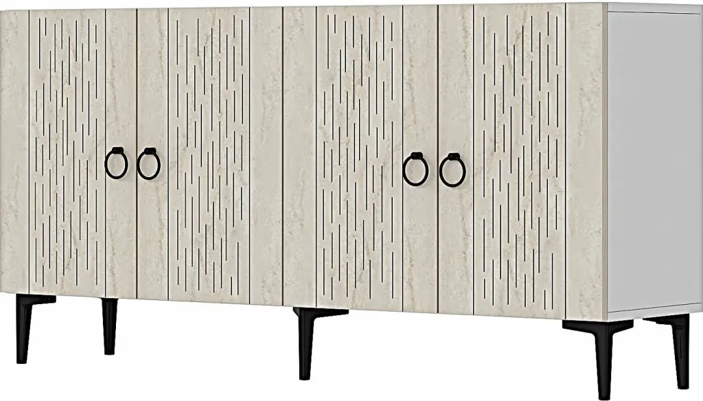 Konsol Skye Decor, Rain 150, e bardhë, travertin - 5