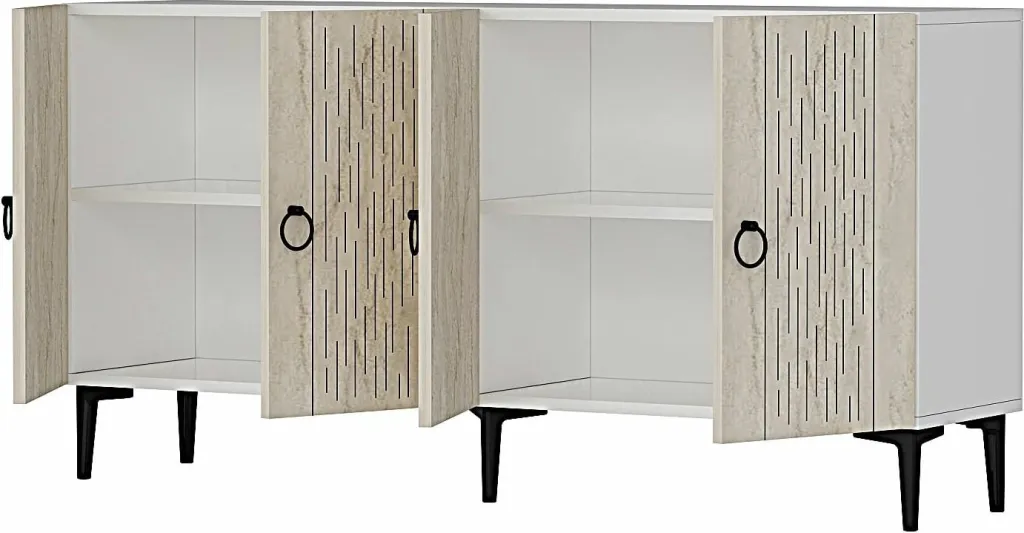Konsol Skye Decor, Rain 150, e bardhë, travertin - 6