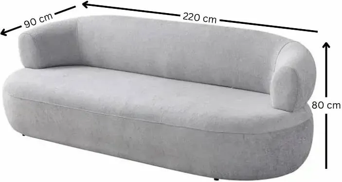 Divan treshe Atelier del Sofa, ngjyrë gri, Roma - 8