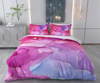 Set mbulesë për jorgan Super King, L'Essentiel Linge de Maison, safir, ngjyrë vjollcë, rozë, kaltër