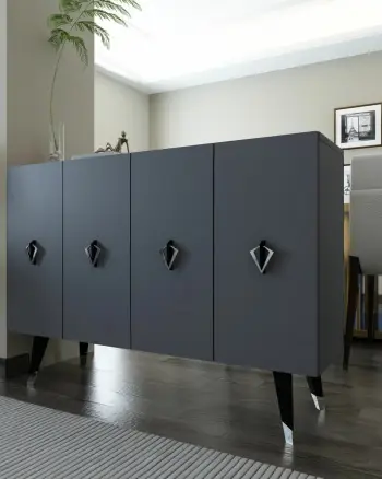 Konsol Skye Decor, anthracite, e zezë, argjend, 8164KM-32