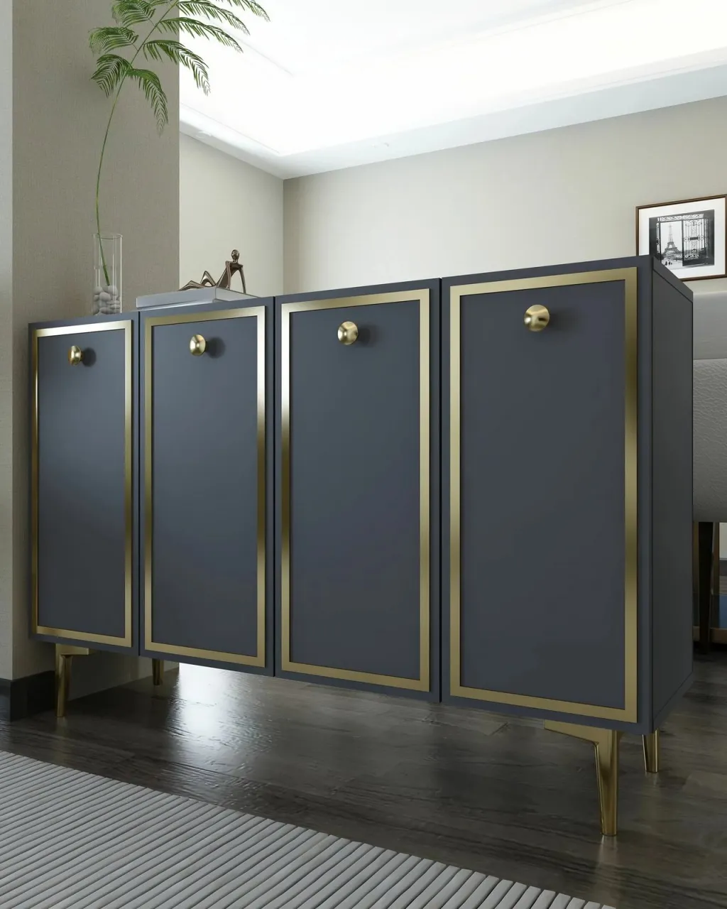 Konsol Skye Decor, anthracite, gold, 8161KM-1 - 1