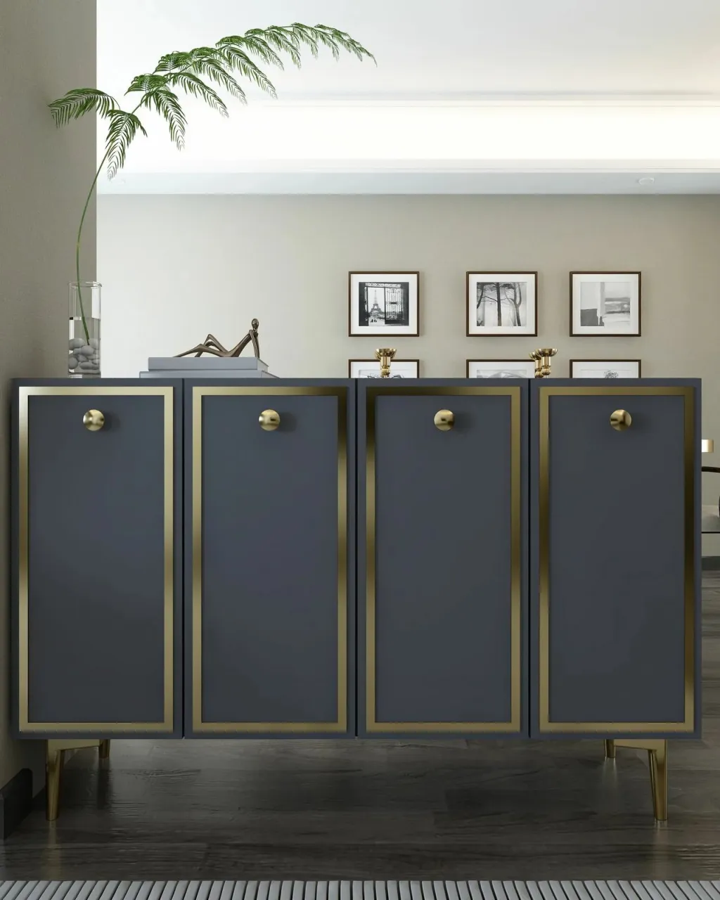 Konsol Skye Decor, anthracite, gold, 8161KM-1 - 2