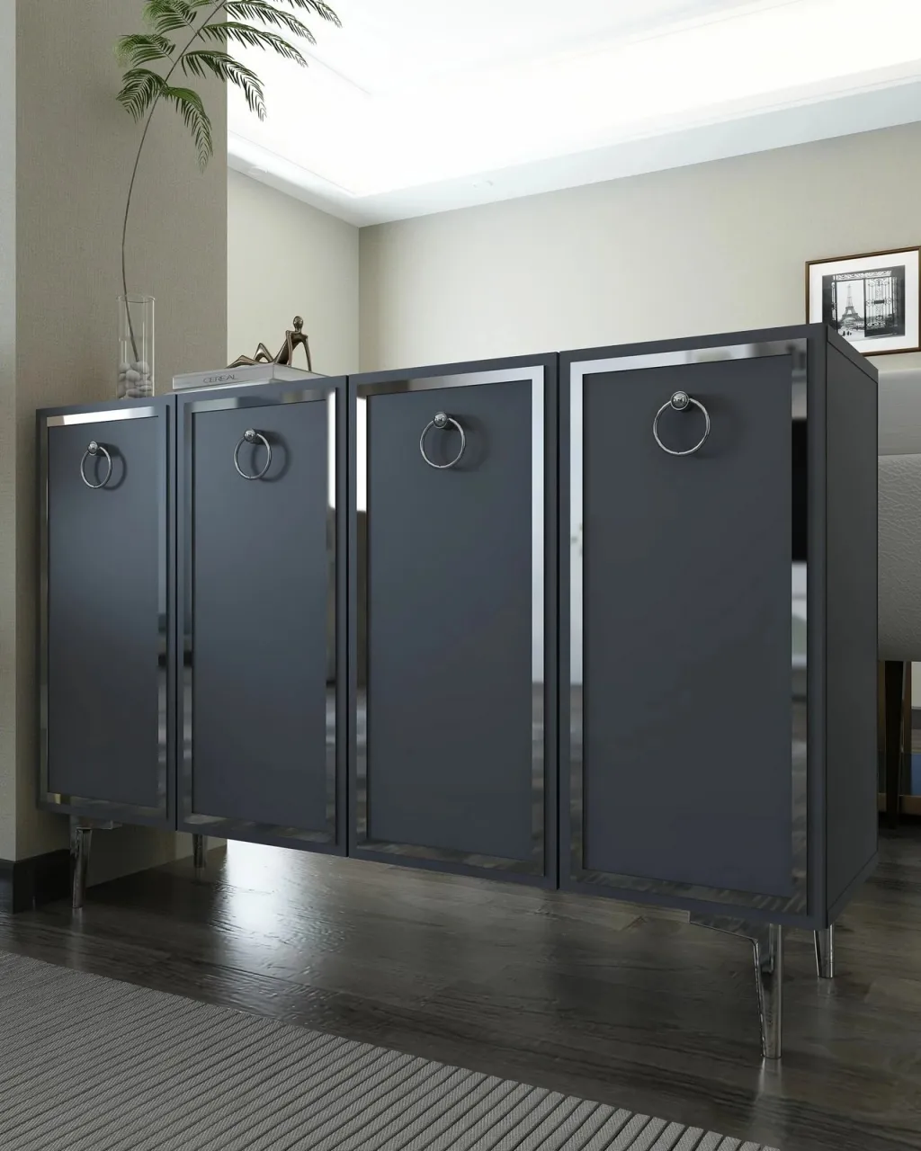 Konsol Skye Decor, anthracite, silver, 8162KM-1 - 1