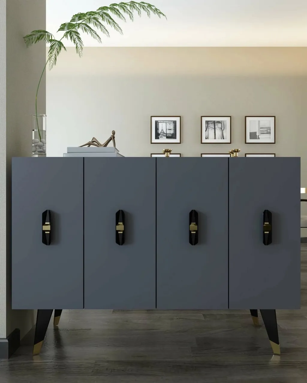 Konsol Skye Decor, anthracite, e zezë, e artë, 8170KM-32 - 2