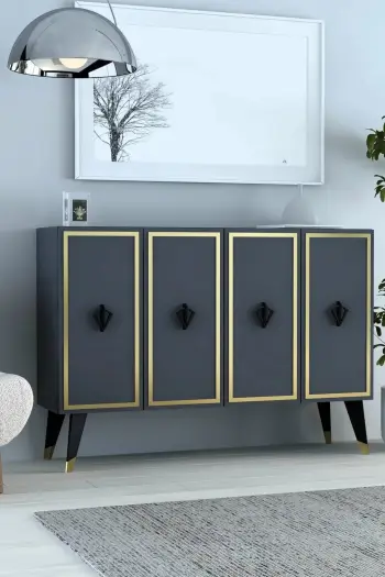 Konsol Skye Decor, anthracite, e zezë, ari, 8178KM-32