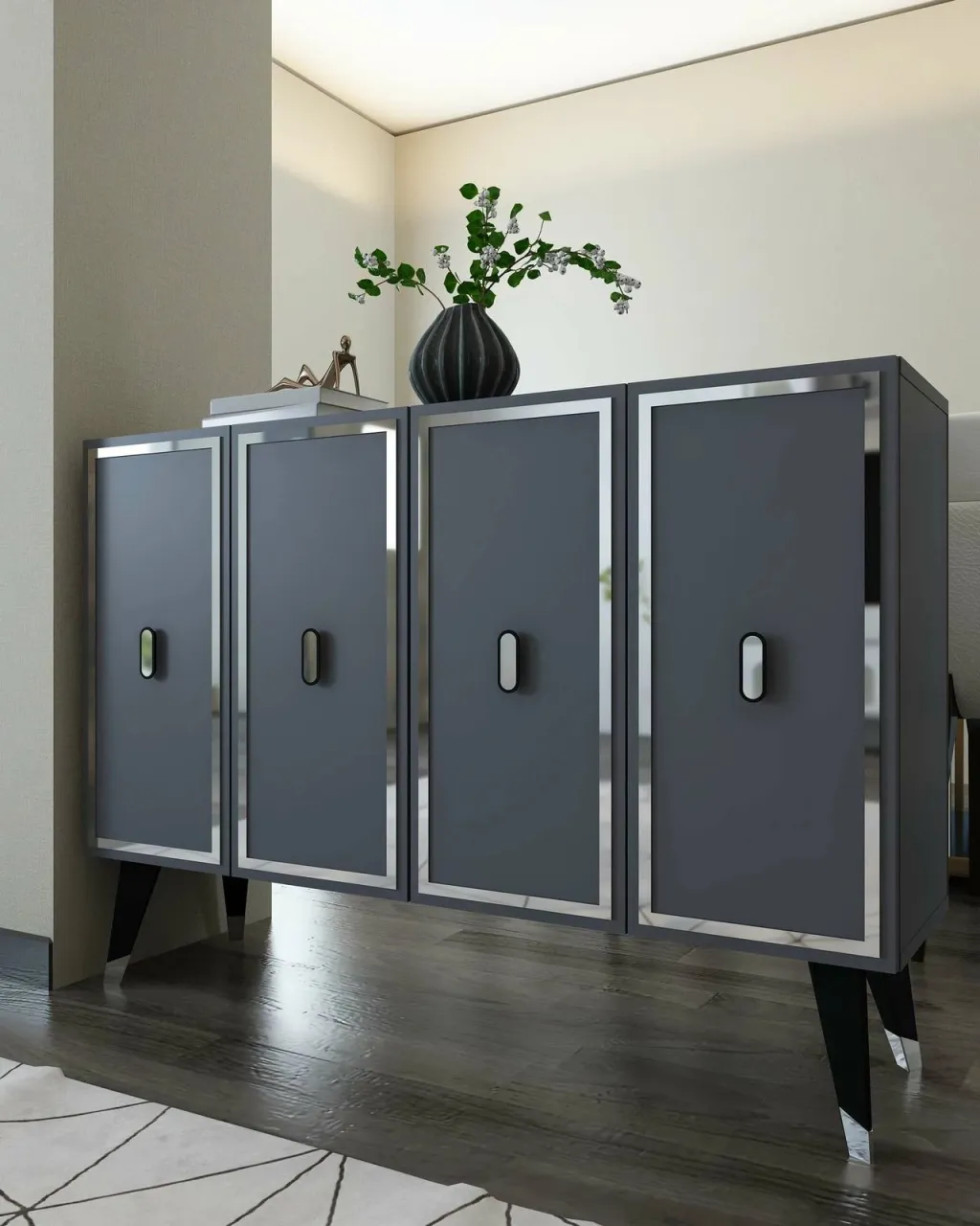 Konsol Skye Decor, anthracite, e zezë, argjend, 8173KM-32 - 1