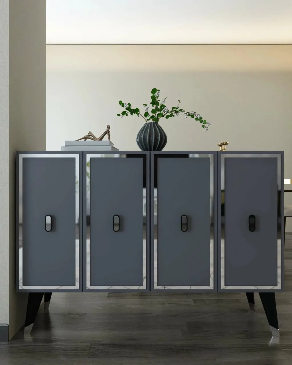 Konsol Skye Decor, anthracite, e zezë, argjend, 8173KM-32 - 2