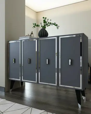 Konsol Skye Decor, anthracite, e zezë, argjend, 8173KM-32
