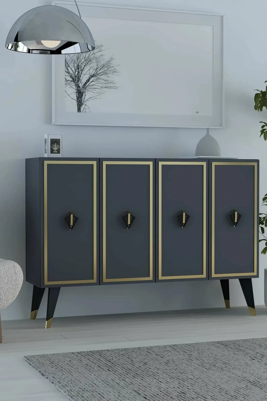 Konsol Skye Decor, anthracite, e zezë, e artë, 8176KM-32 - 1