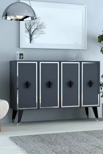 Konsol Skye Decor, anthracite, e zezë, argjend, 8178KM-32