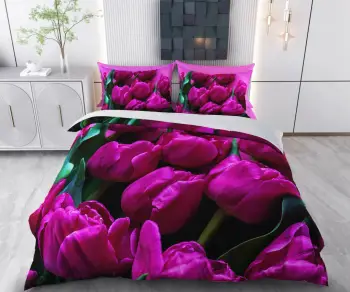 Set mbulesë për jorgan dopio, L'Essentiel Linge de Maison, Seren, ngjyrë vjollcë dhe e gjelbër