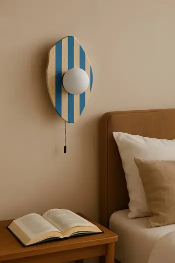 Llambë muri Opviq, Sıde, ngjyrë bezhë, bardhë, kaltër