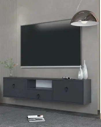 Komodë për TV, Skye Decor, 1303-DROP-1, antracit, e zezë