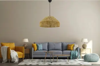 Llambë tavani Opviq, Tartan, ngjyrë camel dhe e zezë