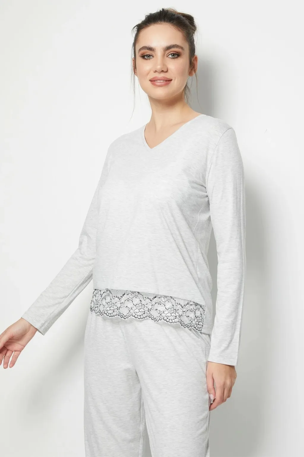 Set pizhamash për gra, Jumeon, 002-000220, gri, marl - 7