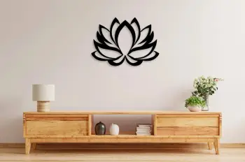 Aksesor dekorativ metalik për mur, lule lotus, Wallity