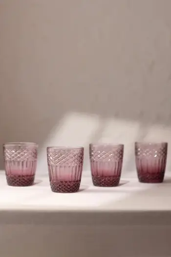 Set gotash prej qelqi (4 copë), Hermia Concept, Vega 300, burgundy