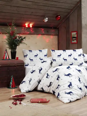 Set mbulesë jorgan XXL Single, L'Essentiel Linge de Maison, Geyik, ngjyrë kaltër e errët v2