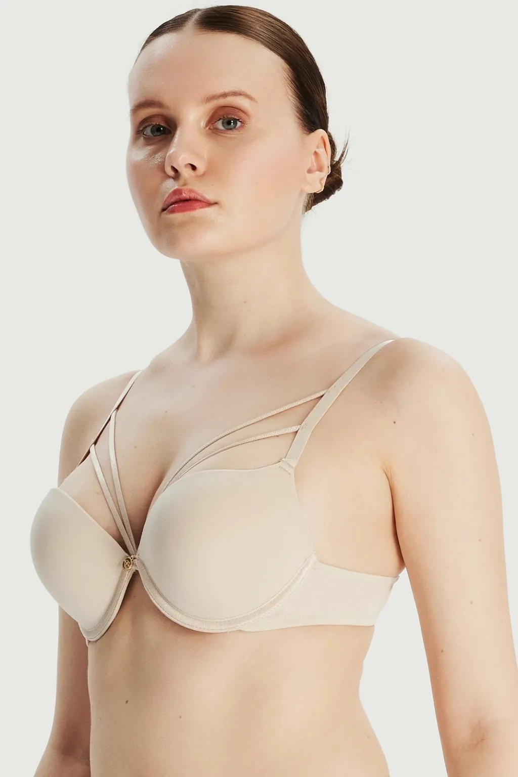 Bra push-up Jumeon, ekstra ngritje, bezhë - 1