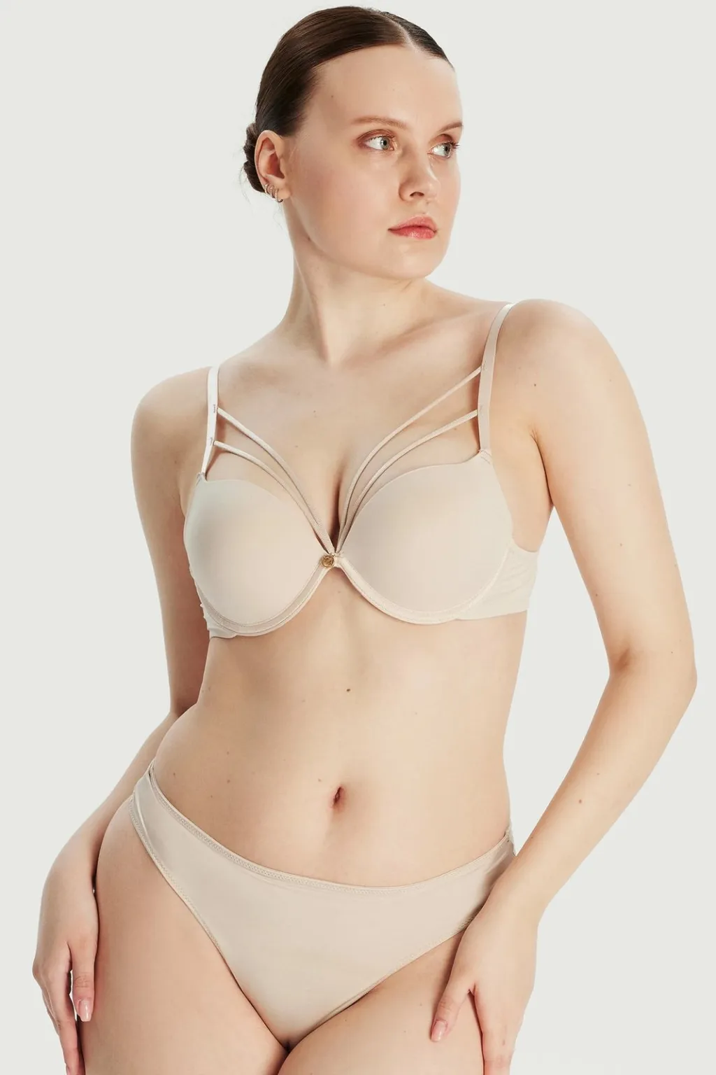 Bra push-up Jumeon, ekstra ngritje, bezhë - 2