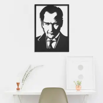 Aksesor dekorativ metalik për mur, portret, Wallity, ngjyrë e zezë, 50x70cm