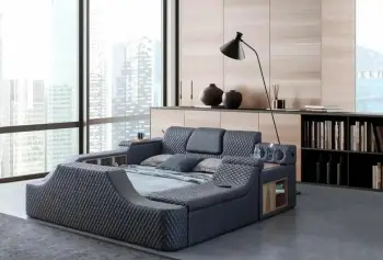 Krevat dopio me funksione smart, ngjyrë e zezë, Skye Decor Escape