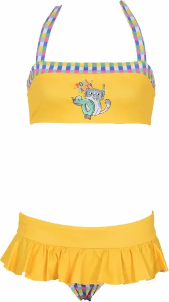 Set bikini për fëmijë, 2 pjesë, Jumeon, Kitty, e verdhë