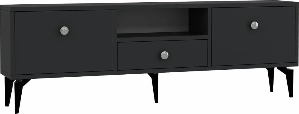 Komodë për TV Skye Decor, 1300-DROP-1, antracit, argjend - 4