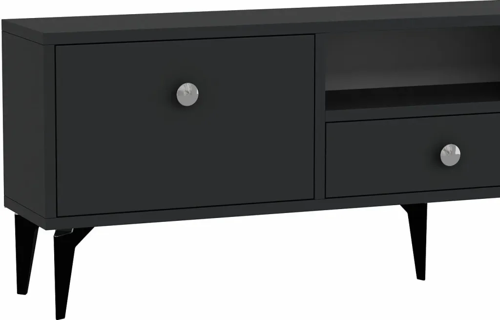 Komodë për TV Skye Decor, 1300-DROP-1, antracit, argjend - 5