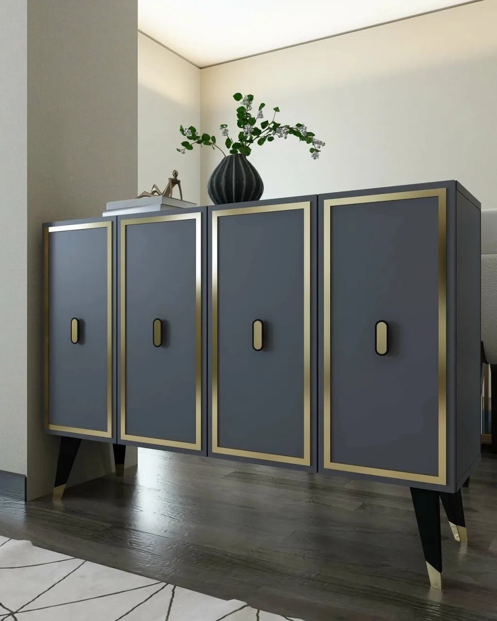 Konsol Skye Decor, anthracite, e zezë, ari, 8173KM-32 - 1
