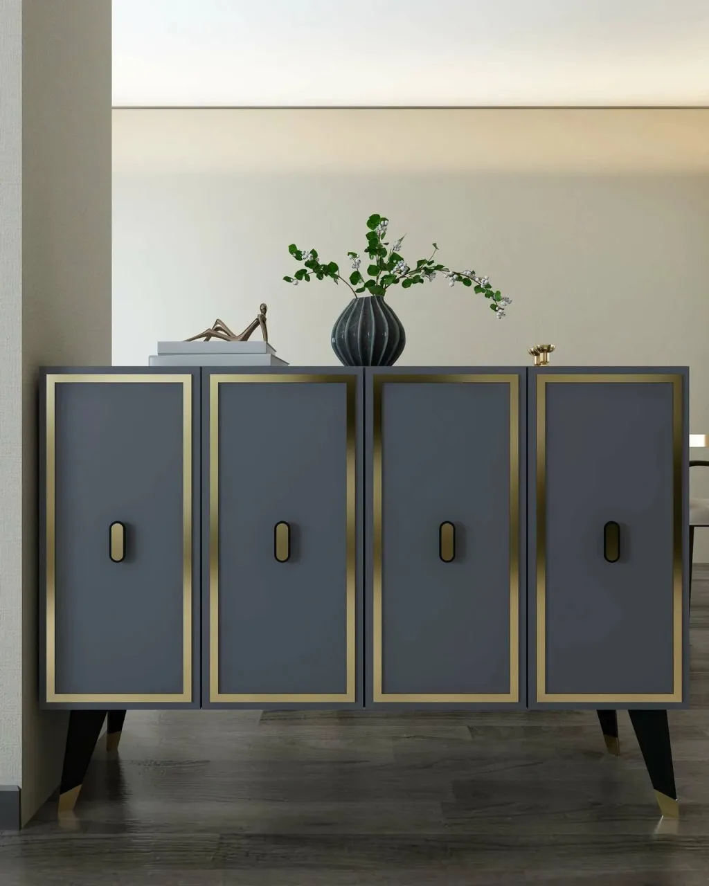 Konsol Skye Decor, anthracite, e zezë, ari, 8173KM-32 - 2