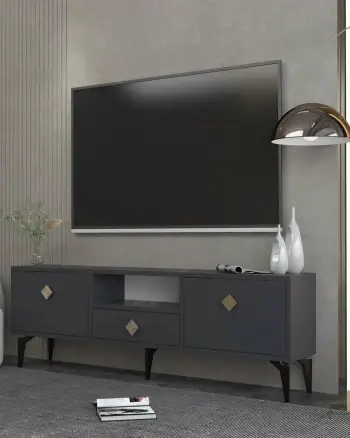 Komodë TV Skye Decor, anthracite, gold, 1304-DROP-1
