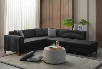 Kënd divan-krevat Atelier del Sofa, West, këndi i djathtë, ngjyrë antracit