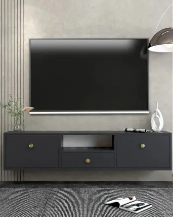 Komodë TV Skye Decor, 1301-DROP-1, antracit, ari