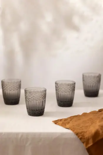 Set gotash prej qelqi (4 copë), Hermia Concept, Vega 300, ngjyrë fume