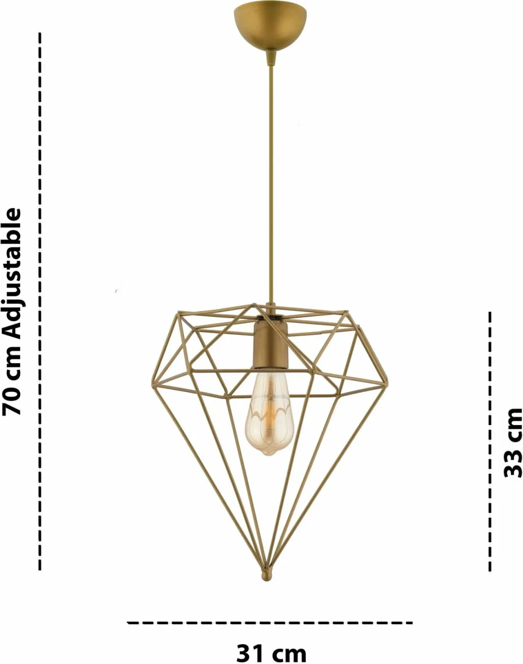 Llambë tavani Opviq, model Diamond, ngjyrë ari - 3