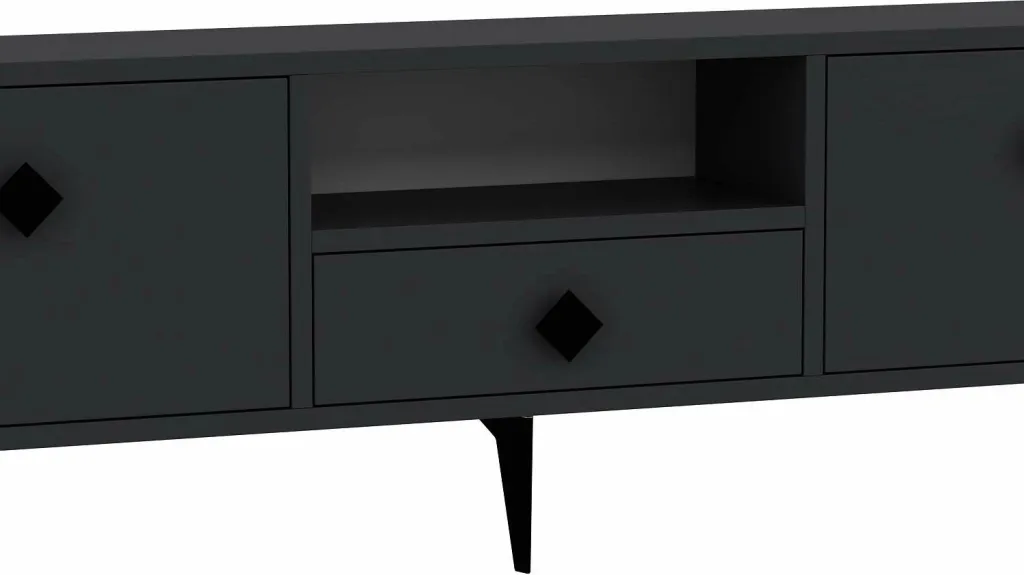 Komodë TV Skye Decor, anthracite, e zezë, 1304-DROP-1 - 6