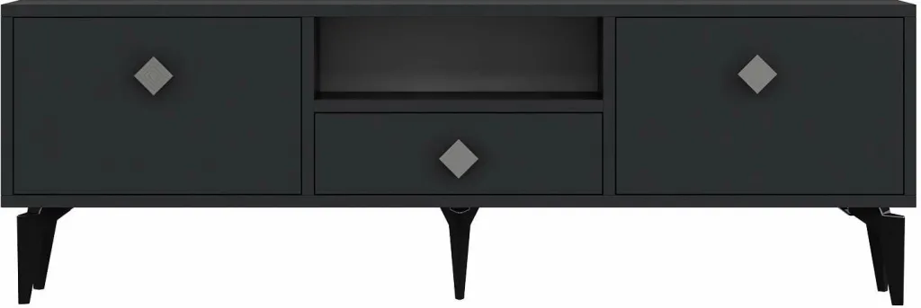 Komodë TV Skye Decor, 1304-DROP-1, antracit, argjend - 3