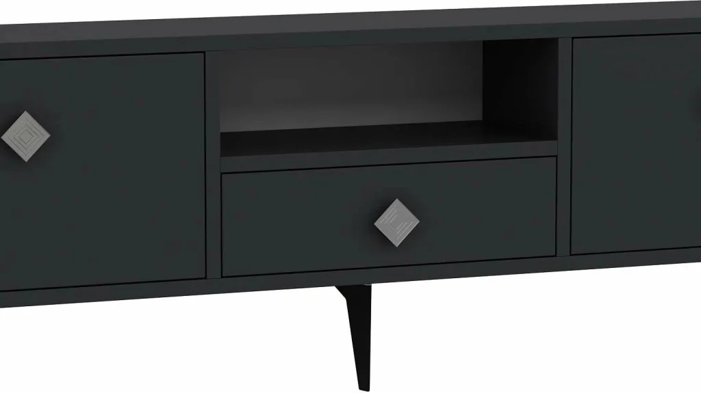 Komodë TV Skye Decor, 1304-DROP-1, antracit, argjend - 6