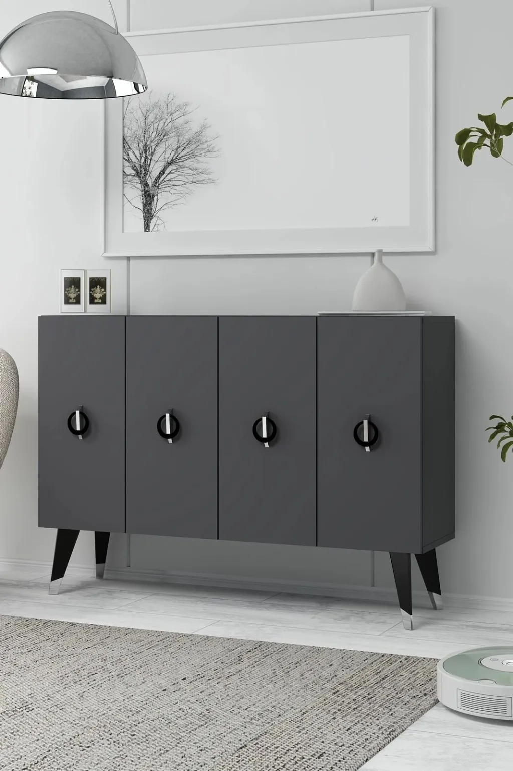 Konsol Skye Decor, antracit, e zezë, argjend, 8183KM-32 - 1