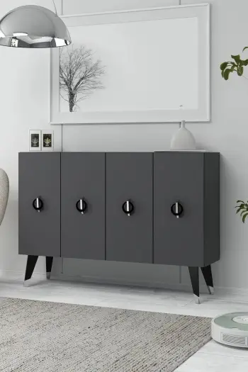 Konsol Skye Decor, antracit, e zezë, argjend, 8183KM-32
