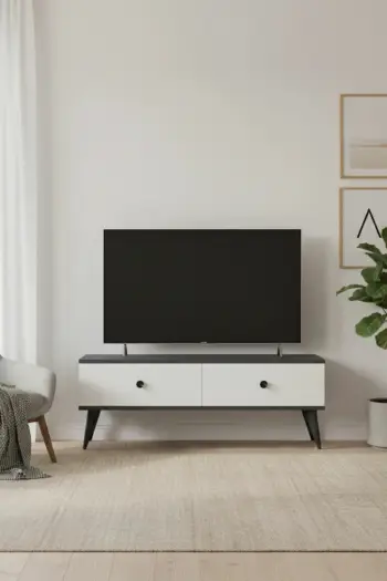 Komodë TV Skye Decor, Mona 120, antracit, e bardhë
